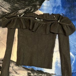 Black off the shoulder top from forever 21 in the size small
